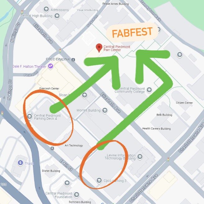 CPCC Parr Center parking decks